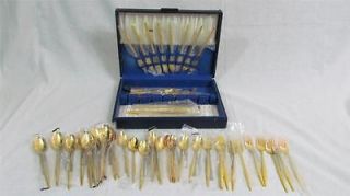 Florentine Gold Electroplate Flatware Set 53 Pieces ~ NEW & USED