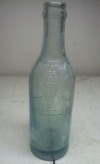 Crystal Ice Co. Mineral Water Antique Bottle Blue 1800s SUPER RARE