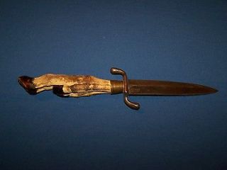 OLD CROWN CUTLERY COMPANY SPEAR POINT STAG HANDLE HUNT KNIFE