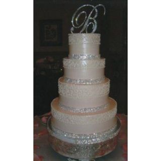 Crystal Cake Banding Ribbon Jewelry Rhinestone Wedding 4 Rows