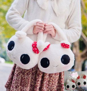 Cosplay Panda Teddy Soft Cute Bear Zipper Handbag Purse Tote Bag