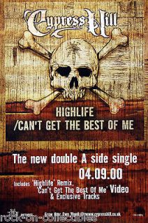 Cypress Hill 2000 HighLife Original UK Promo Poster