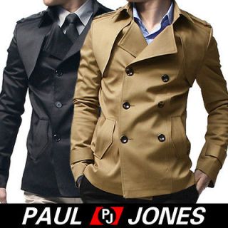 PAUL JONES Men’s Slim Fit Fashion Double Breast Trench Coat Jackets