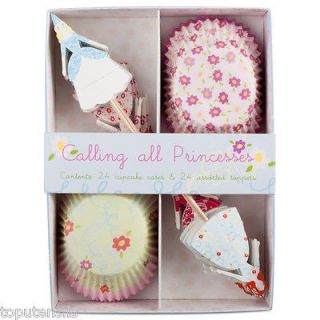 Princess Cupcake Wrappers Kit Picks 24 Toppers Meri Meri Calling All