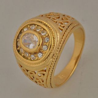 Amazing 9K Gold Filled CZ Mens Lucky Ring,9,10,E102 1