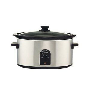 85156 by Westbend - West Bend 85156 6-Quart Round Crockery Cooker,  Stainless Steel/Black (Discontinued by Manufacturer)