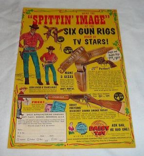 1960 Daisy bb gun ad page ~ SPITTIN IMAGE SIX GUN RIGS