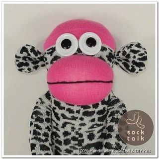 Leopard Print Rose Red Sock Monkey Stuffed Animals Doll Baby Toys