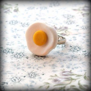 Fried Egg Ring Adjustable Funky Cute Emo Kitsch Cool Fryup