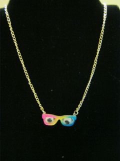 new silly nerd glasses with googly eyes necklace fashion jewelry fun