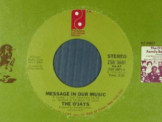 JAYS soul 45 MESSAGE IN OUR MUSIC / SHES ONLY A ~PHILADELPHIA VG+