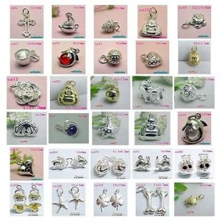VARIOUS 925 STERLING SILVER DANGLE JEWELRY BEADS PENDANT CHARMS FIT