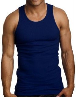 Quality 100% Cotton Mens A Shirt Wife Beater Ribbed Tank Top