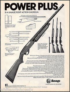1976 SAVAGE Pump Action 30 D SHOTGUN AD w/Model 30 Field Grade & Slug