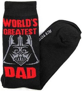 Star Wars Darth Vader Worlds Greatest Dad Mens Crew Socks Size 10 13