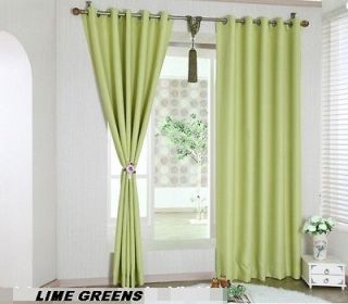   12 PASTEL COLOURS THERMAL INSULATED COTTON BLACKOUT CURTAINS SET