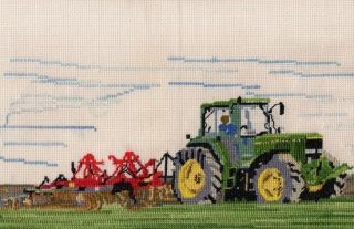 D8, John Deere, David Brown Cropmaster tractor cross stitch kit 14s
