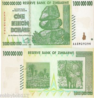 ZIMBABWE $1 Billion Banknote World Money Currency Inflation BILL
