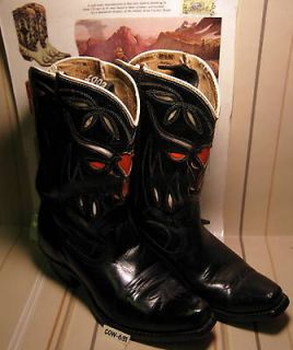 VINTAGE Kids ACME SHORTY COWBOY BOOTS with CUTOUTS & Square Toes MAKE