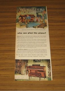 Ad Wurlitzer Pianos Spinette Model 725, and Model 425 De Kalb,IL