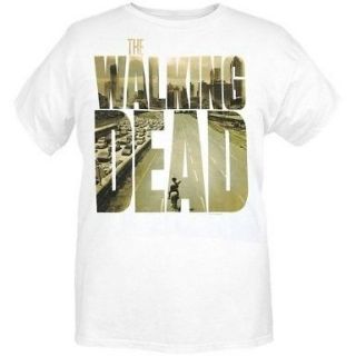WALKING DEAD TWO PICTURE LOGO OFFICIAL LICENSED MENS T SHIRT S XxXL