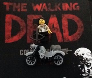 Lego The Walking Dead, Daryl Dixon, With Motorcycle, Crossbow, Rat