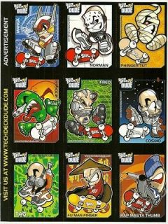 TECH DECK DUDE Sheet of 9 Perforated Trading Cards Magazine Ad