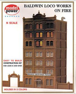 Model Power 1525**** BALDWIN LOCO WORKS ON FIRE*** LIGHT UP N Scale