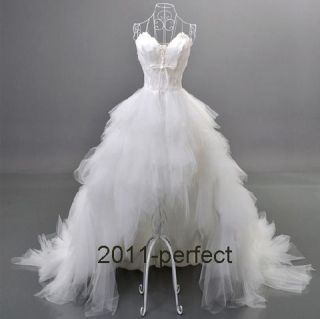 Newest T Length Feather Bridal Wedding Prom Evening Dress Gown Lace Up