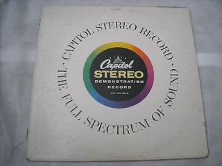 Newly listed Capitol Label STEREO TEST DEMONSTRATION RECORD * NOT FOR
