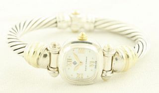 DAVID YURMAN Sterling Silver/14K Gold Cable Watch with Mother of Pearl