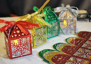 Cut out Christmas Decoration Favour Boxes with Flickering LED Tea