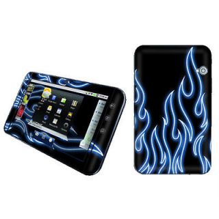 Blue Neon Flames Vinyl Case Decal Skin To Cover Dell Streak 7 Tablet