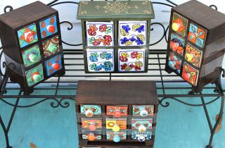 cHOICE of Small Desk/Jewelry Organizer Wood Chest w/Handpainted