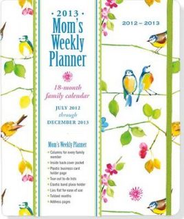 Birds Moms Weekly Planner 2013 18 month family calendar, July 2012