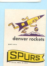 1973 74 NBA sticker Denver Rockets (old logo) Spurs