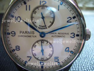 Newly listed parnis black dial 47mm Power Reserve Automatic Watch