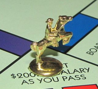 Monopoly Deluxe Edition Board Game Part HORSE RIDER TOKEN gold tone