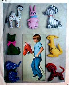 Simplicity 7744 Stuffed Toys & Hobby Horse Pattern Cut & Complete