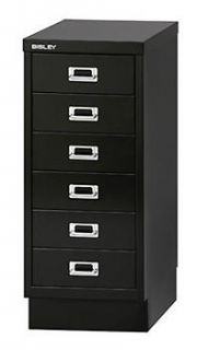 Axcess 6 Drawer 26x11x15 Under Desk Storage Cabinet File BLACK 29/6