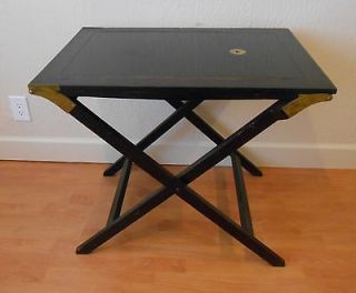 Mid Century La cquered Folding X stretcher Side Table/luggage stand