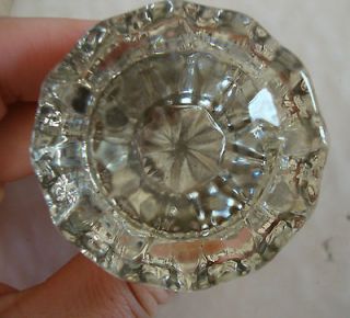 Z64 VTG 1pc ORNATE glass clear diamond Door knob pull 2 diamater w