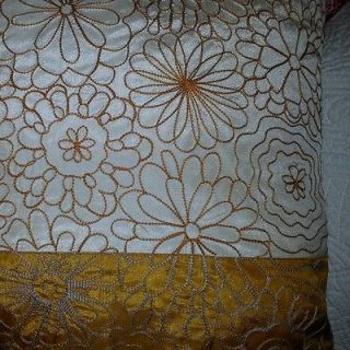 Pier 1 Pillows Cream Gold Flowers Silk