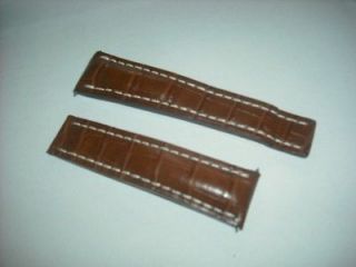 Brown Crocodile Strap 24/20 mm 755P for Deployment Buckle. New