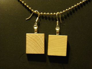 Vintage Scrabble Tile Earrings 10 Pairs Wholesale Blank Sterling Hooks
