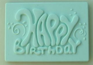 Happy Birthday Plaque Silicone Mould 4 Cake Decorating, Fimo by