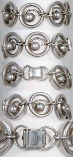 Vintage Walter Lampl Signed Sterling Silver Modernist Bracelet