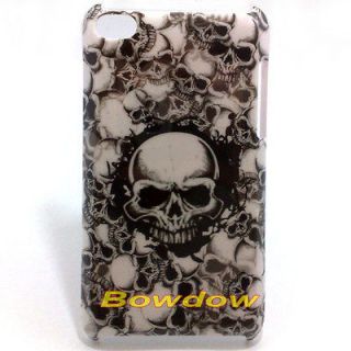 black cool skull design back hard case cover for ipod touch 4 4th Gen