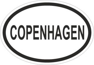 COPENHAGEN CITY COUNTRY CODE OVAL STICKER bumper Autocollant decal
