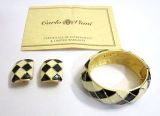 CARLO VIANI (??) FASHION BRACELET WITH MATCHING EARRINGS WITH